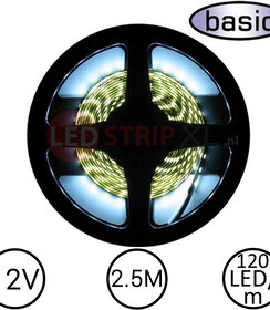 LEDStrip Koud Wit 2.5 Meter 120 LED 12 Volt - Basic