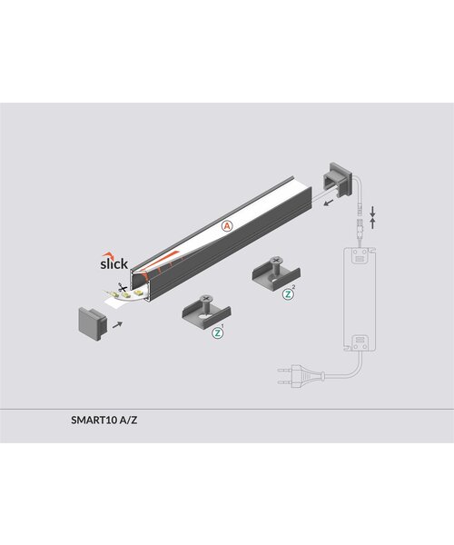 TOPMET SMART10 LED Strip profiel 1 meter geschikt voor 10mm LED Strips