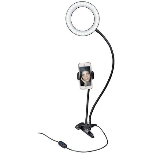 LED ring lamp met telefoonhouder - 3 lichtstanden voor selfies/vlogs - make-up lamp