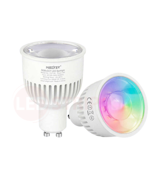 Milight / MiBoxer RGB+CCT LED Spot 6W GU10 met diffuse lens