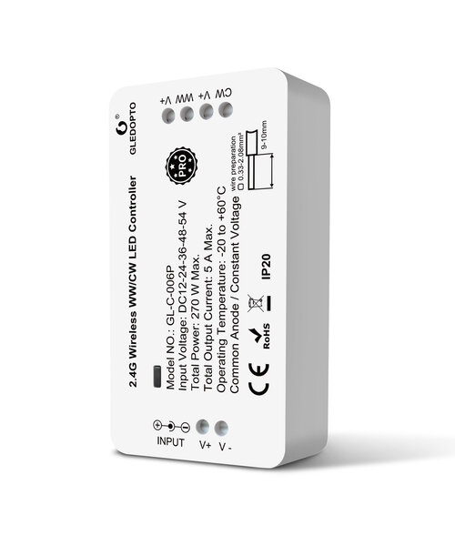 GLEDOPTO Zigbee PRO Dual White LED Strip Controller 12 ~ 54 Volt