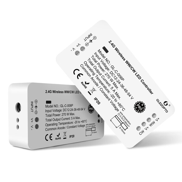 GLEDOPTO Zigbee PRO Dual White LED Strip Controller 12 ~ 54 Volt