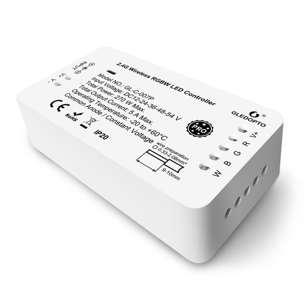 GLEDOPTO Zigbee PRO RGBW LED Strip Controller 12 ~ 54 Volt