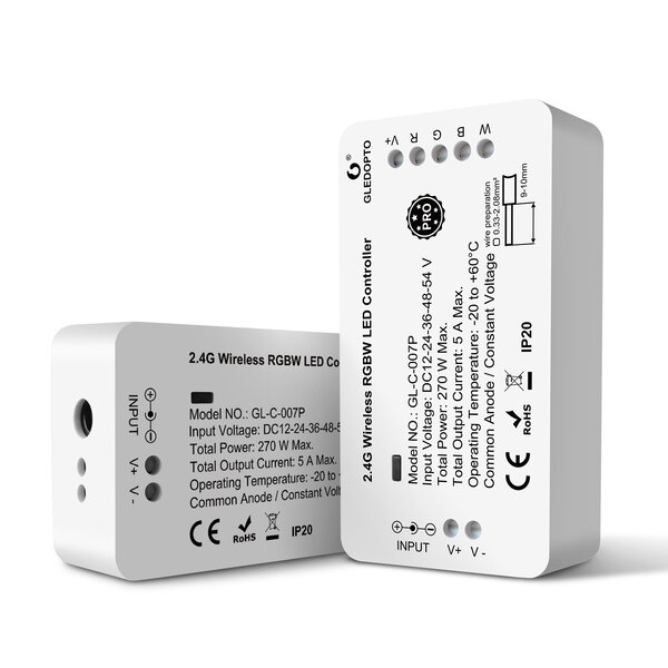GLEDOPTO Zigbee PRO RGBW LED Strip Controller 12 ~ 54 Volt