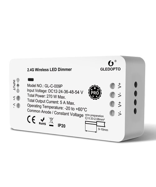 GLEDOPTO Zigbee PRO Single Color LED Strip Dim Controller 12 ~ 54 Volt