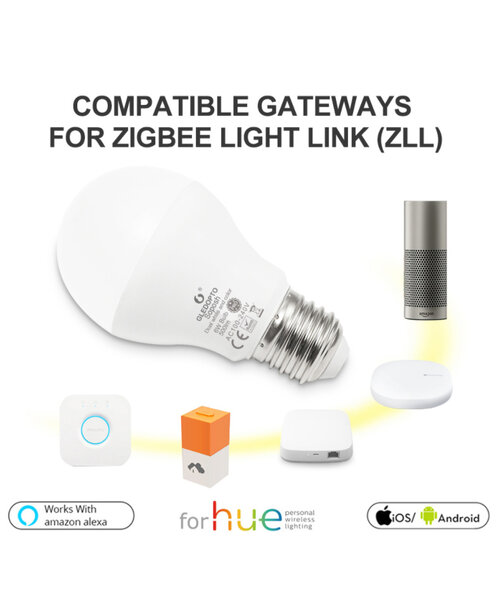 GLEDOPTO Zigbee PRO Color and White 6 Watt E27 Grote Fitting