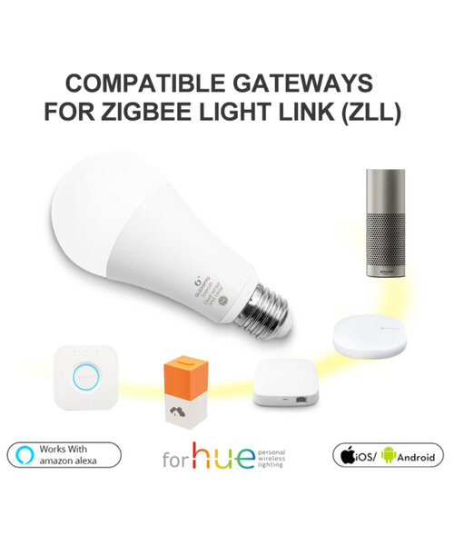 GLEDOPTO Zigbee PRO Color and White 12 Watt E27 Grote Fitting