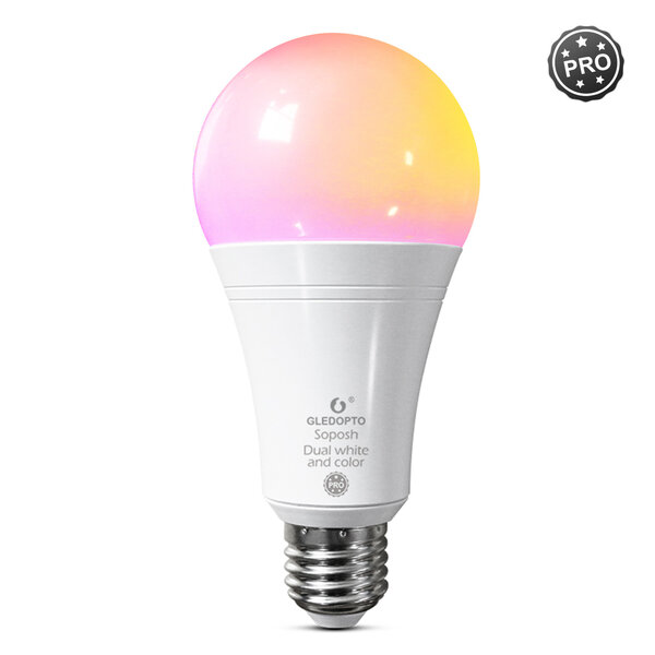 GLEDOPTO Zigbee PRO Color and White 12 Watt E27 Grote Fitting