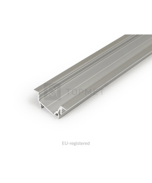 TOPMET 14mm Aluminium Inbouw Hoek Profiel 1 meter Zilver Geanodiseerd DIAGONAL14