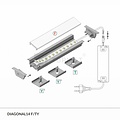 TOPMET 14mm Aluminium Inbouw Hoek Profiel 2 meter DIAGONAL14