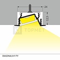 TOPMET 14mm Aluminium Inbouw Hoek Profiel 2 meter DIAGONAL14