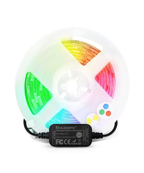 GLEDOPTO Zigbee PRO USB TV Kit RGB+CCT 2 meter LEDstrip met hoekconnectoren