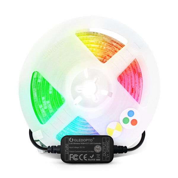 GLEDOPTO Zigbee PRO USB TV Kit RGB+CCT 2 meter LEDstrip met hoekconnectoren