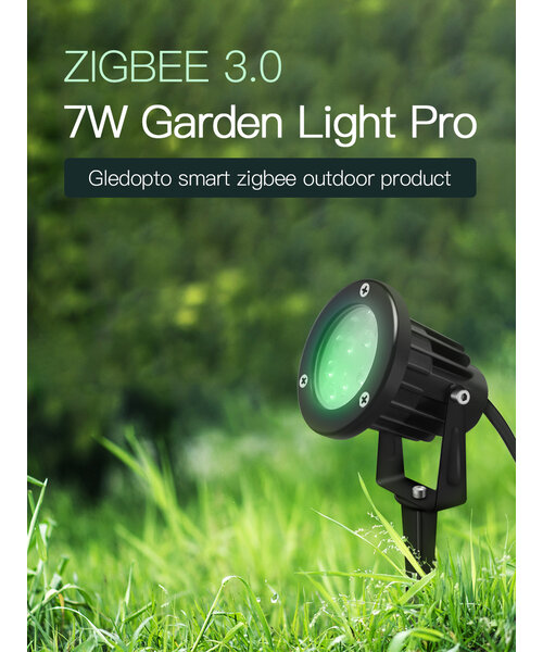 GLEDOPTO Zigbee 3.0 PRO RGB+CCT Waterdichte 7 Watt LED Tuinspot