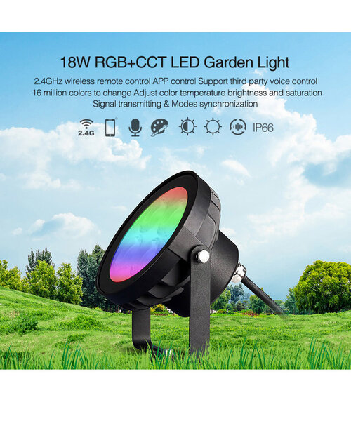 Milight / MiBoxer 18 Watt 230 Volt RGB+CCT IP66 Tuinspot FUTC09