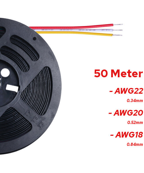 50 Meter Stroomdraad 3 Aderig DualWhite CCT