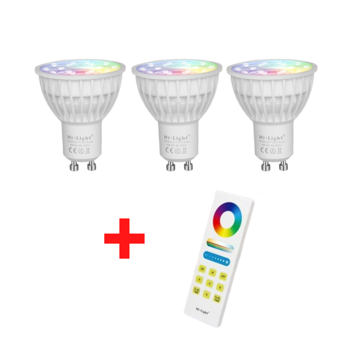 Irrigatie te rechtvaardigen Gedragen 3 Stuks RGB+CCT GU10 LED Spot met Afstandsbediening - LEDStripXL