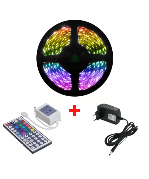 5 Meter 30 LED/m RGB LEDStrip Compleet met Afstandsbediening