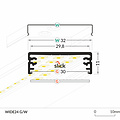 TOPMET Opbouw Profiel 1 Meter voor 3 ledstrips WIDE24