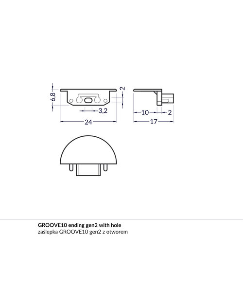 TOPMET Groove10 Einddop Zwart Rond Gen2