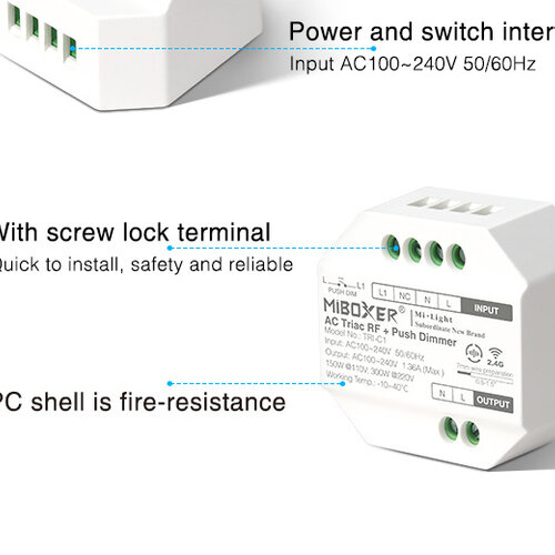 TRIAC Inbouw ELV LED RF 2.4Ghz AC 230v Dimmer LEDStripXL