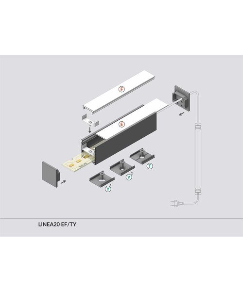 TOPMET Aluminium Profiel 1 meter LINEA20