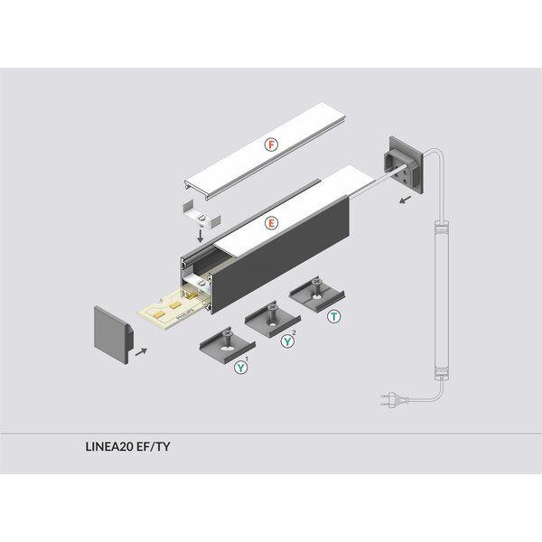 TOPMET Aluminium Profiel 1 meter LINEA20