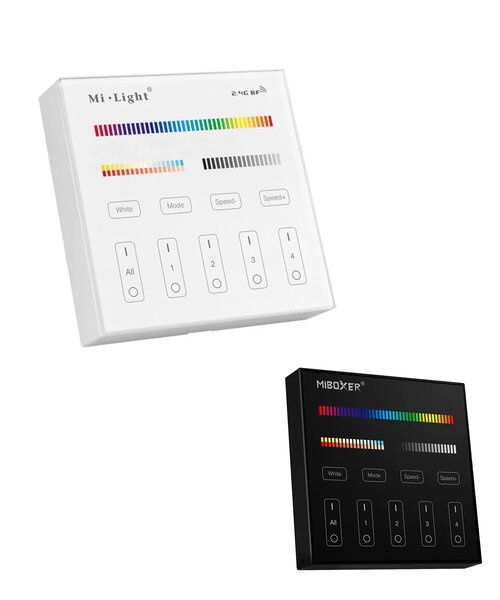 Milight / MiBoxer Draadloos 2,4Ghz Wandpaneel 4 Zone RGB+CCT