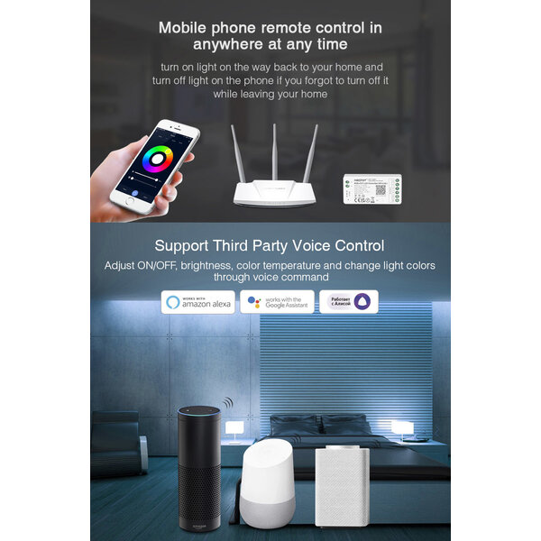 Milight / MiBoxer RGB+CCT LEDStrip Zone Controller WiFi + Bluetooth + 2.4 GHz