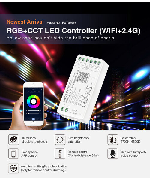 Milight / MiBoxer RGB+CCT LEDStrip Zone Controller WiFi + Bluetooth + 2.4 GHz