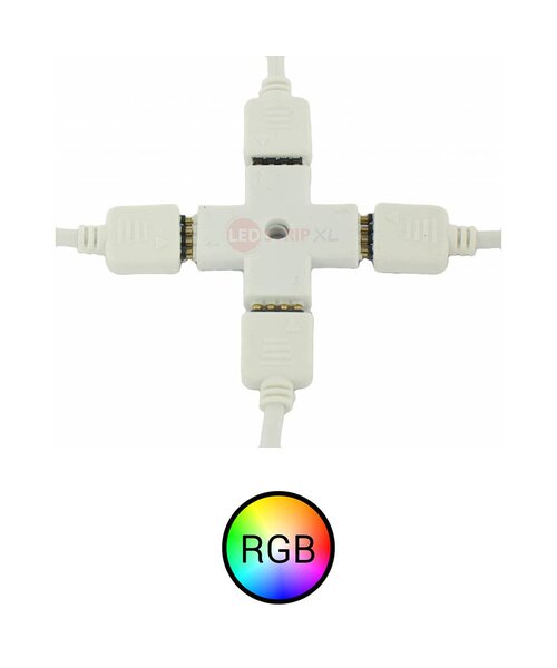 Spliter Connector voor RGB LED Strips 4 hoeken