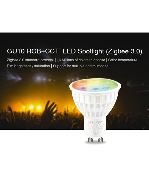 Milight / MiBoxer Zigbee 3.0 GU10 RGB+CCT Inbouwspot 4 Watt