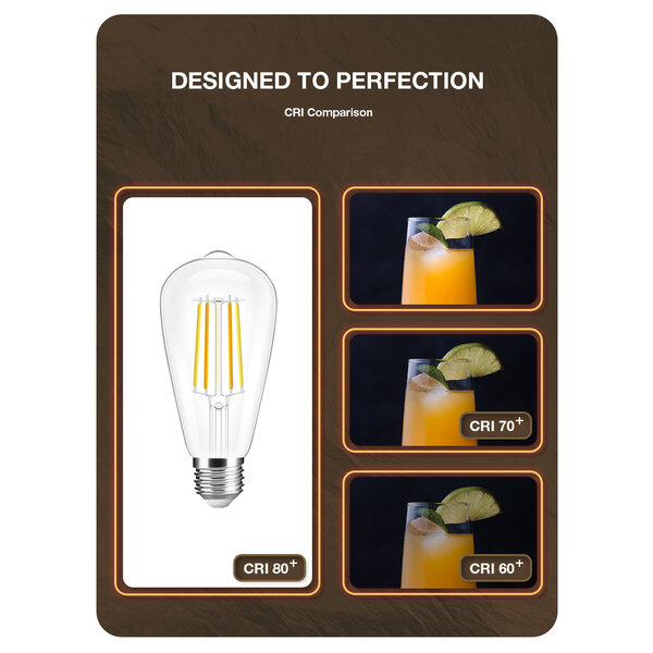 GLEDOPTO Zigbee 3.0 E27 CCT 2200K ~ 6500K LED Filament Lamp 7 Watt ST64