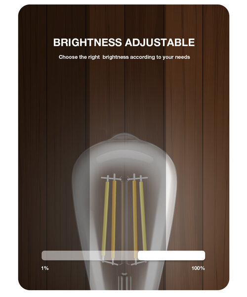 GLEDOPTO Zigbee 3.0 E27 CCT 2200K ~ 6500K LED Filament Lamp 7 Watt ST64