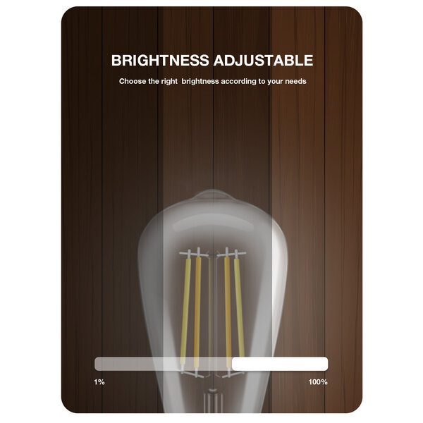 GLEDOPTO Zigbee 3.0 E27 CCT 2200K ~ 6500K LED Filament Lamp 7 Watt ST64