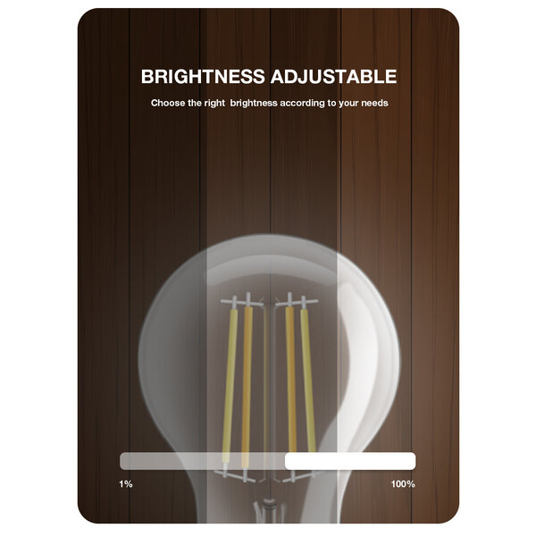 GLEDOPTO Zigbee 3.0 E27 CCT 2200K ~ 6500K LED Filament Lamp 7 Watt A60