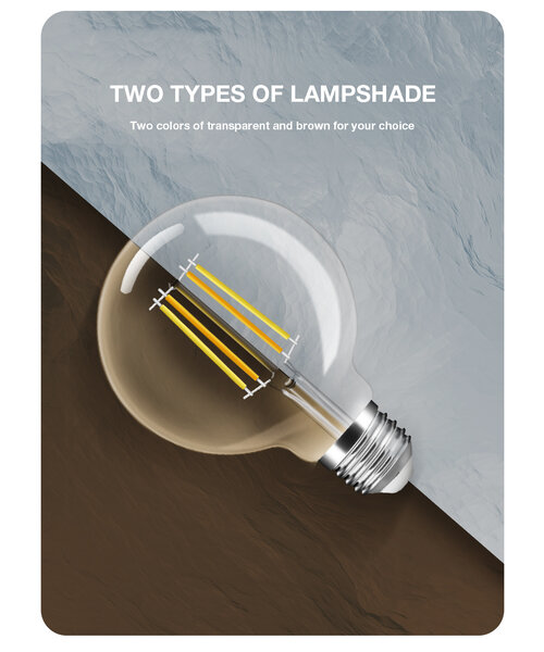 GLEDOPTO Zigbee 3.0 E27 CCT 2200K ~ 6500K LED Filament Lamp 7 Watt G95