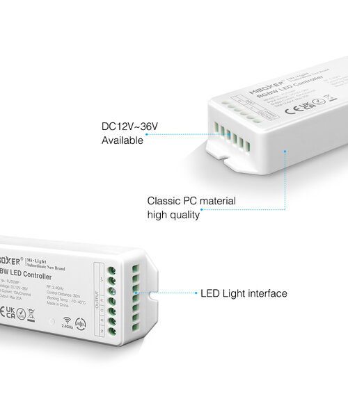 Milight / MiBoxer 2.4GHz RGBW LEDStrip PRO Controller 20A Output