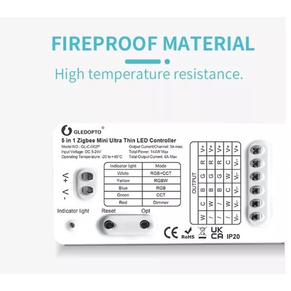 GLEDOPTO Zigbee 3.0 PRO 5in1 Mini LED Controller