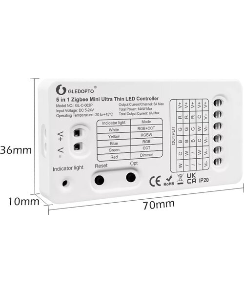 GLEDOPTO Zigbee 3.0 PRO 5in1 Mini LED Controller