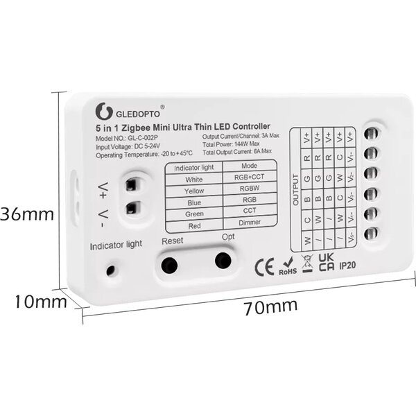 GLEDOPTO Zigbee 3.0 PRO 5in1 Mini LED Controller