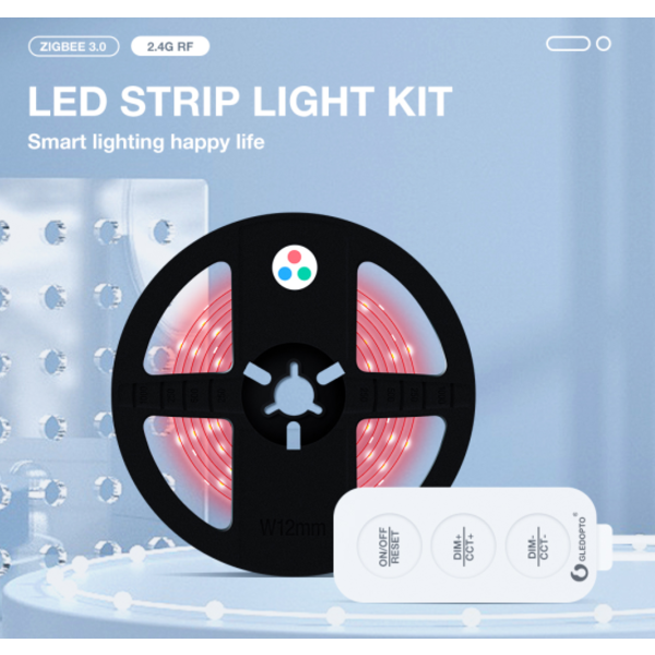 GLEDOPTO Zigbee 3.0 PRO RGB+CCT LEDstrip Set 2 Meter Inclusief controller en Stroomadapter