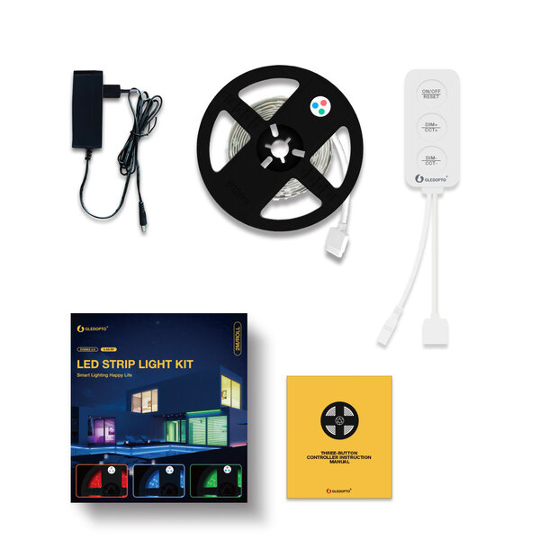 GLEDOPTO Zigbee 3.0 PRO RGB+CCT LEDstrip Set 2 Meter Inclusief controller en Stroomadapter