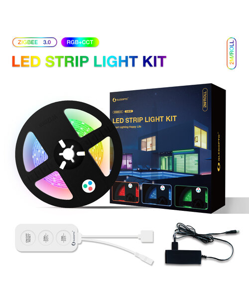 GLEDOPTO Zigbee 3.0 PRO RGB+CCT LEDstrip Set 2 Meter Inclusief controller en Stroomadapter