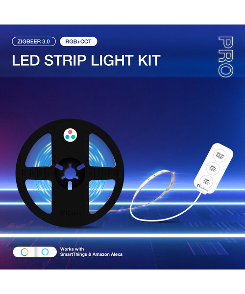 GLEDOPTO Zigbee 3.0 PRO RGB+CCT LEDstrip Set 2 Meter Inclusief controller en Stroomadapter