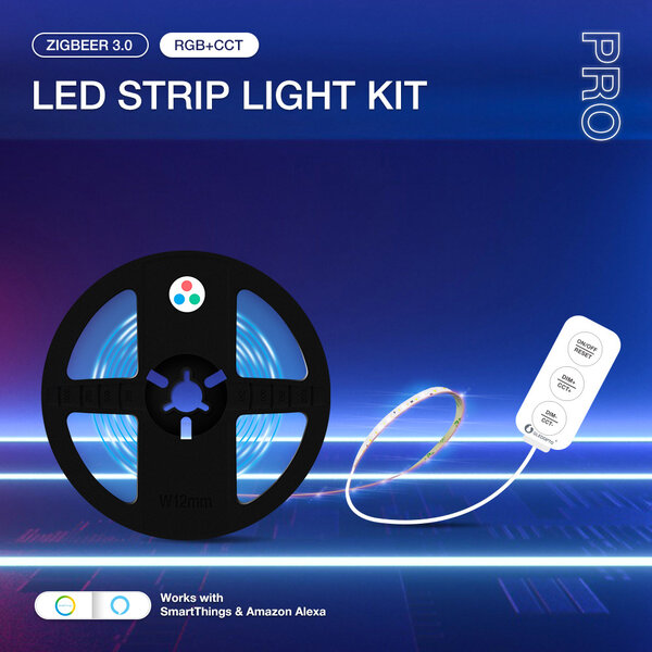 GLEDOPTO Zigbee 3.0 PRO RGB+CCT LEDstrip Set 2 Meter Inclusief controller en Stroomadapter