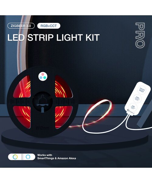 GLEDOPTO Zigbee 3.0 PRO RGB+CCT LEDstrip Set 2 Meter Inclusief controller en Stroomadapter