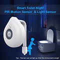 LED RGB Toilet lamp op batterij met Bewegingssensor