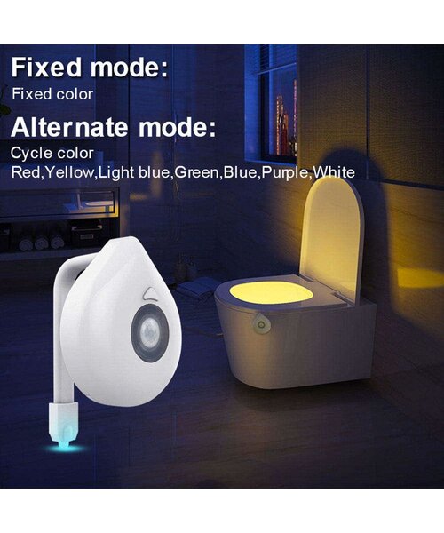 LED RGB Toilet lamp op batterij met Bewegingssensor