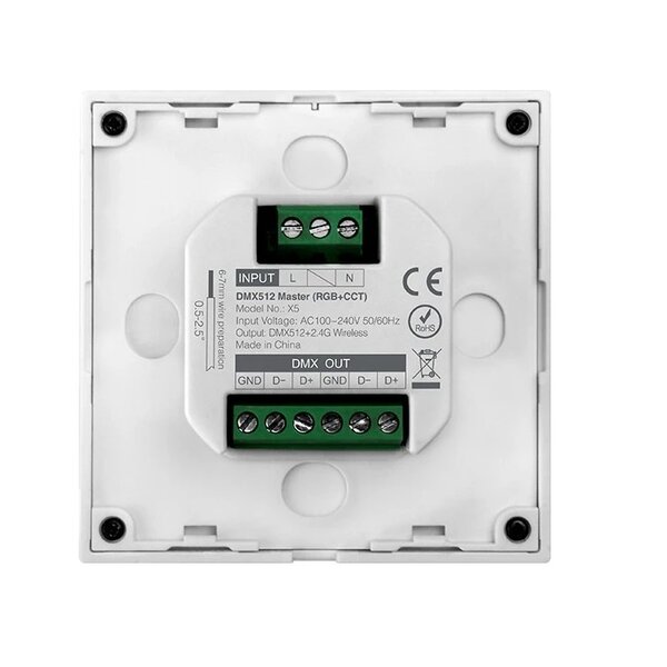 Milight / MiBoxer 4 Zone  DMX512 Wandpaneel voor RGB+CCT LEDStrips